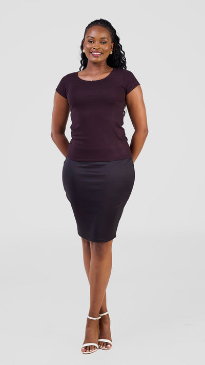 Vivo Everyday Cap Sleeve Top - Chocolate