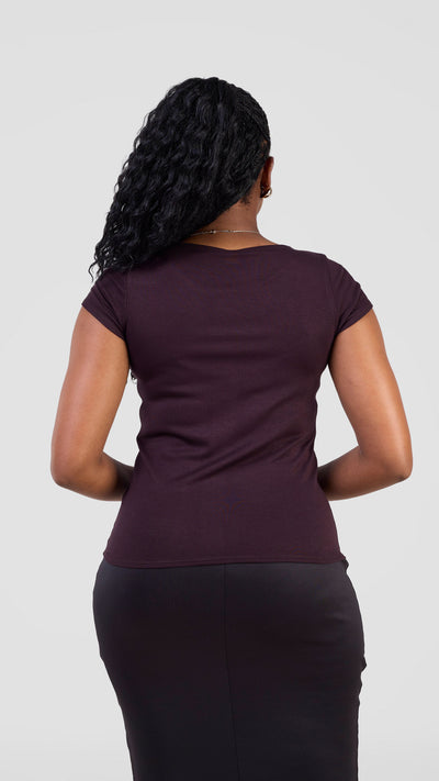 Vivo Everyday Cap Sleeve Top - Chocolate
