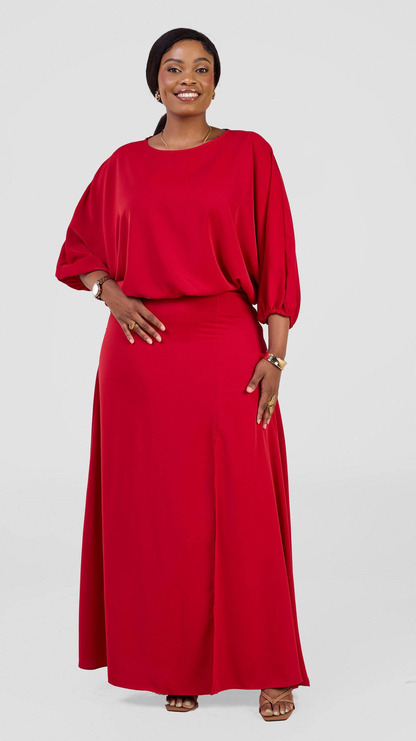 Vivo Kemi Dolman Top - Dark Red