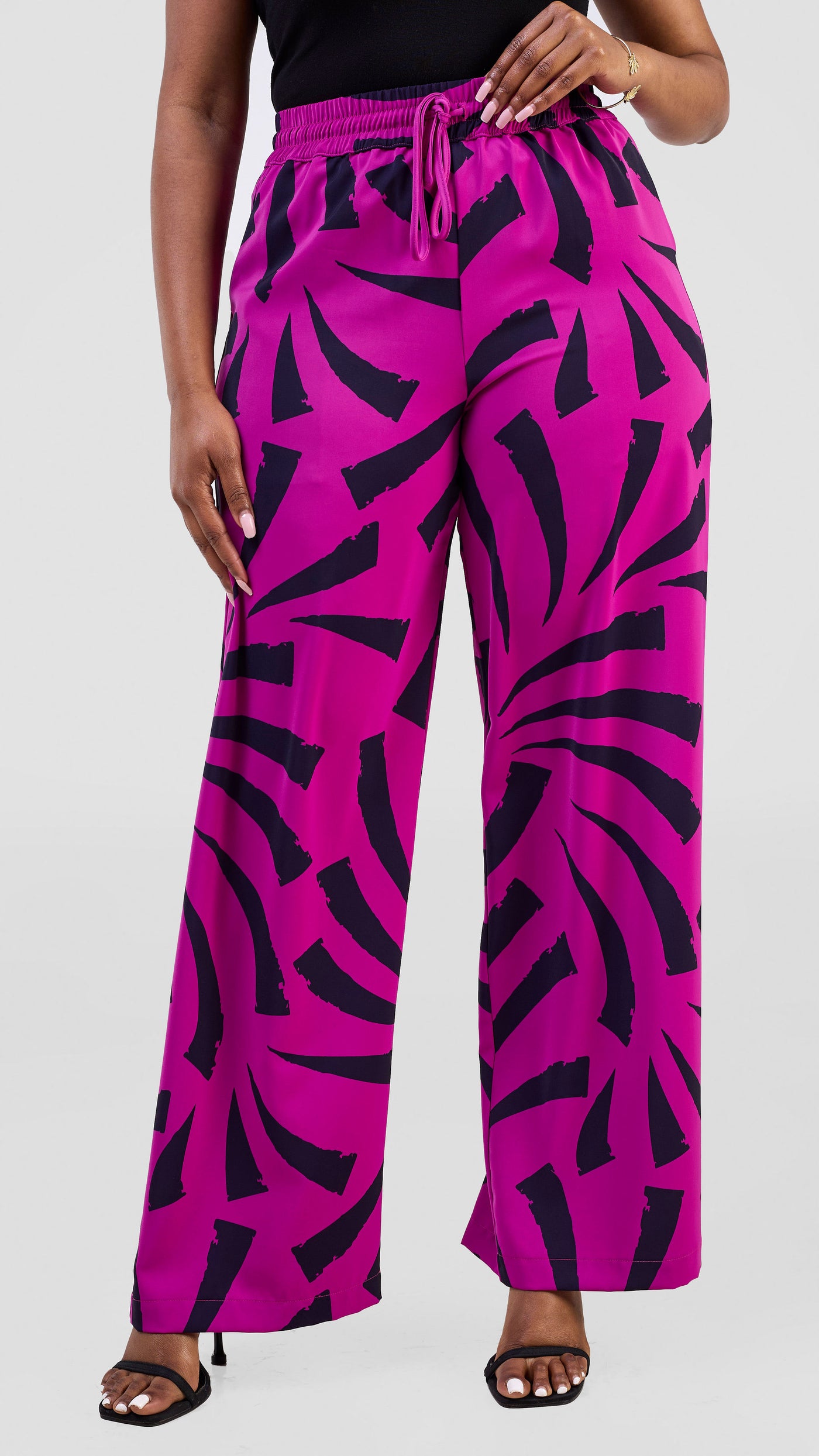Vivo Seli Wide Leg Pants - Magenta / Navy Raha Print