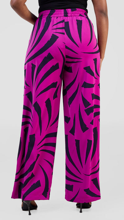 Vivo Seli Wide Leg Pants - Magenta / Navy Raha Print