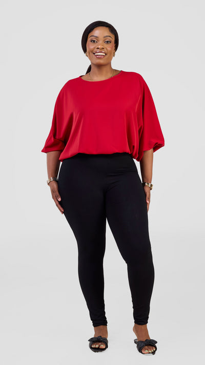 Vivo Kemi Dolman Top - Dark Red