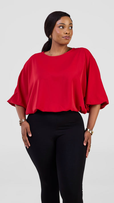 Vivo Kemi Dolman Top - Dark Red