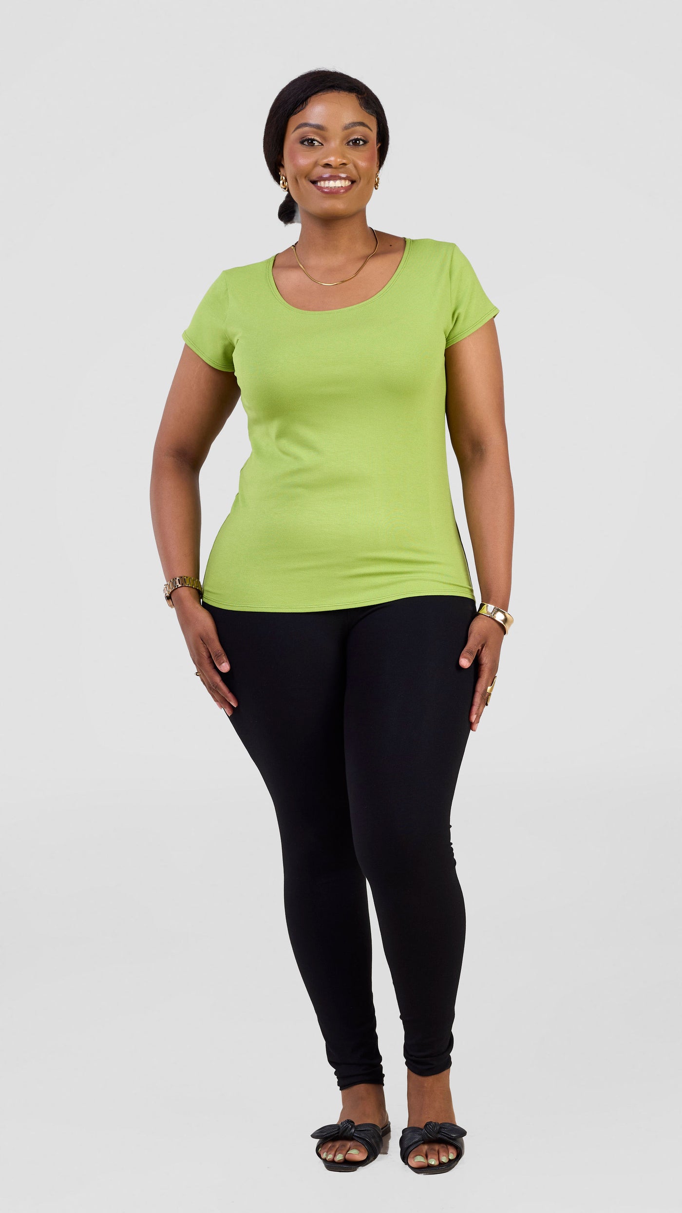 Vivo Everyday Cap Sleeve Top - Lime