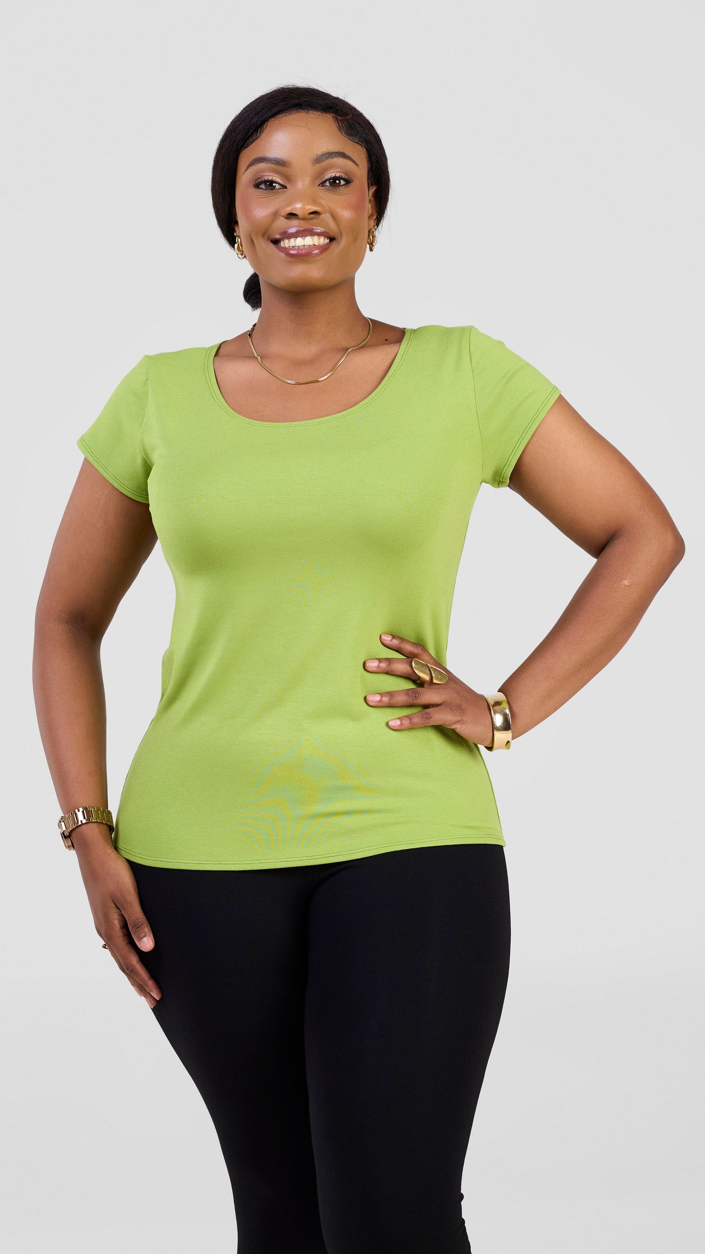 Vivo Everyday Cap Sleeve Top - Lime
