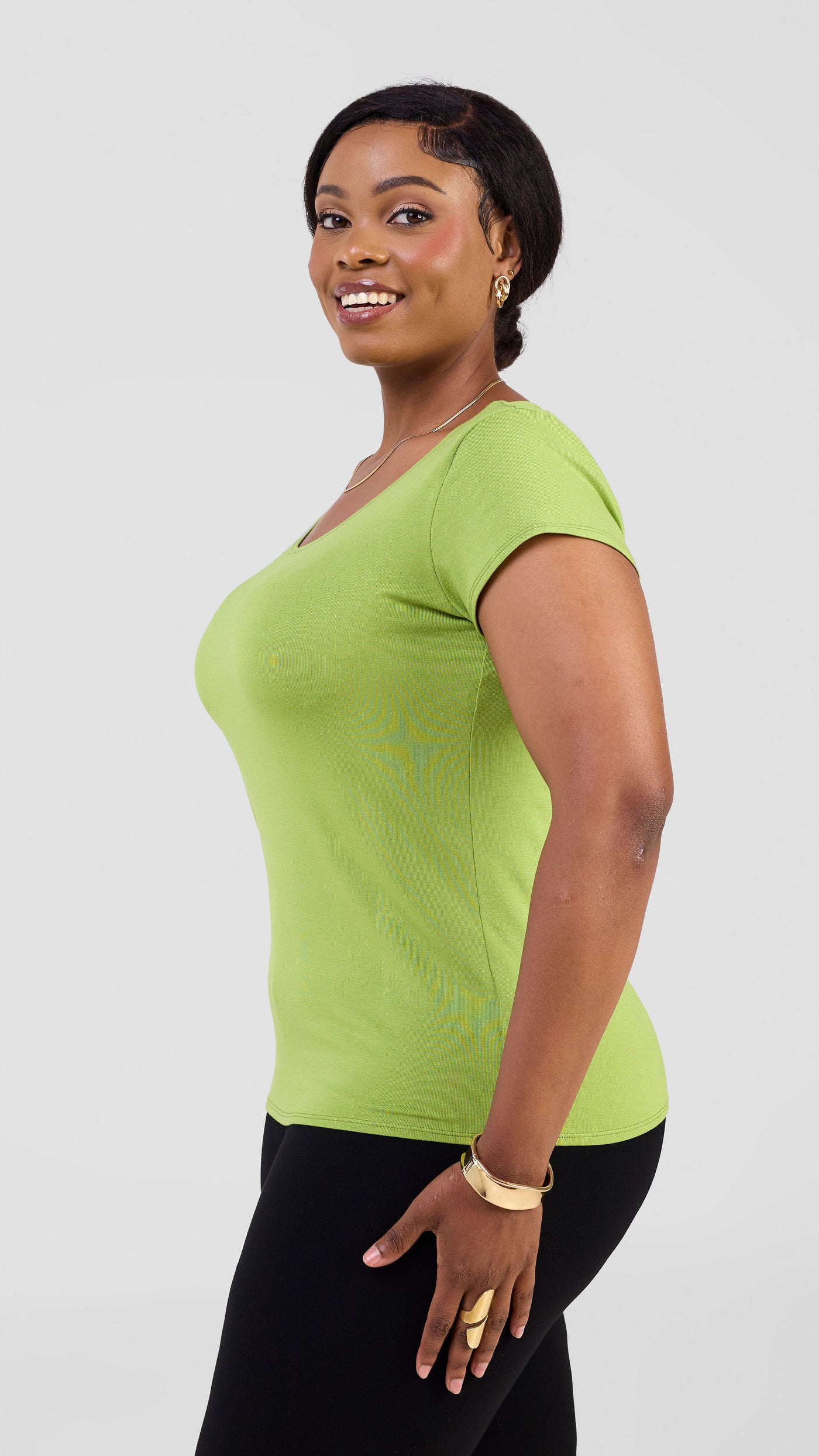 Vivo Everyday Cap Sleeve Top - Lime
