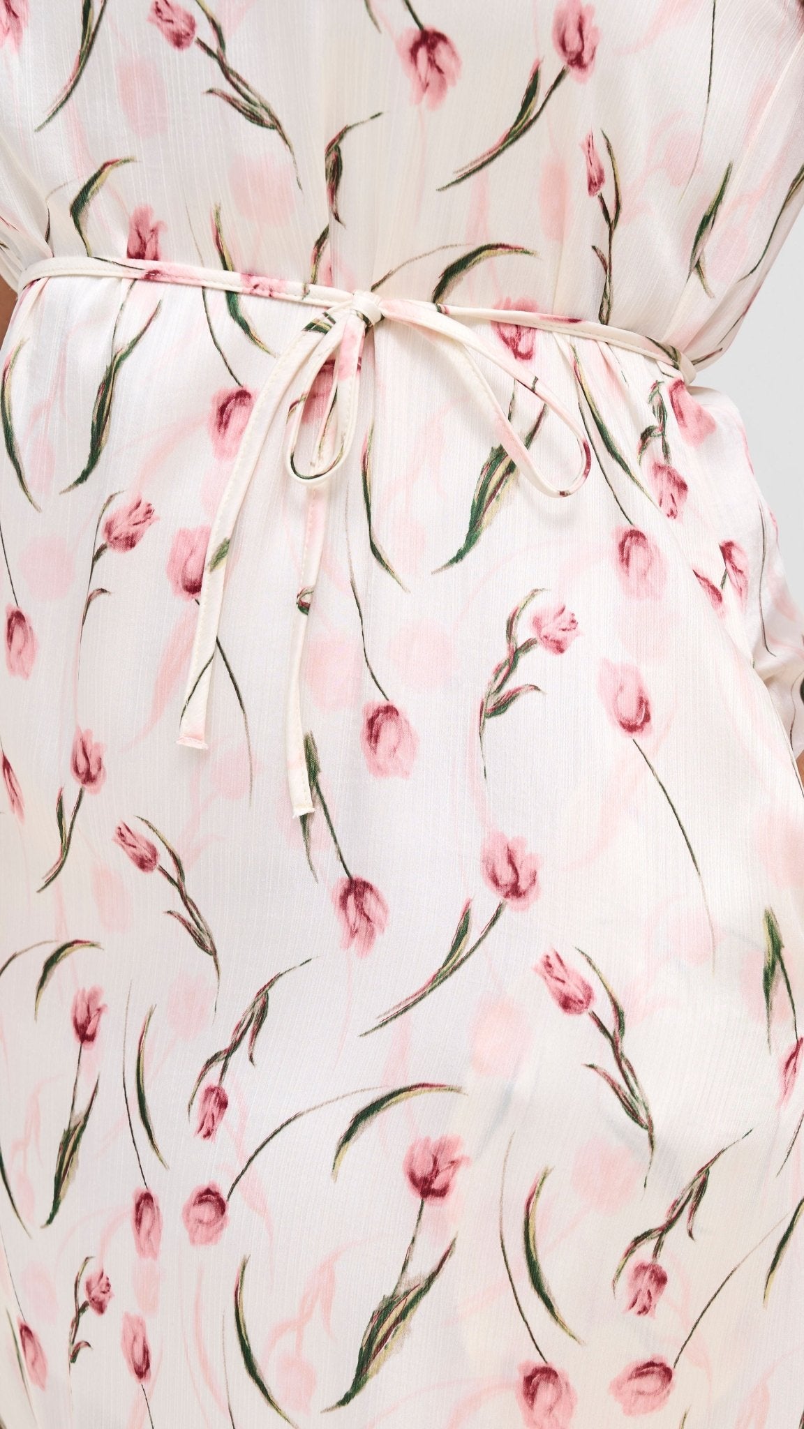 Vivo Samira Midi Dress - Off White / Pink Print - Shopzetu