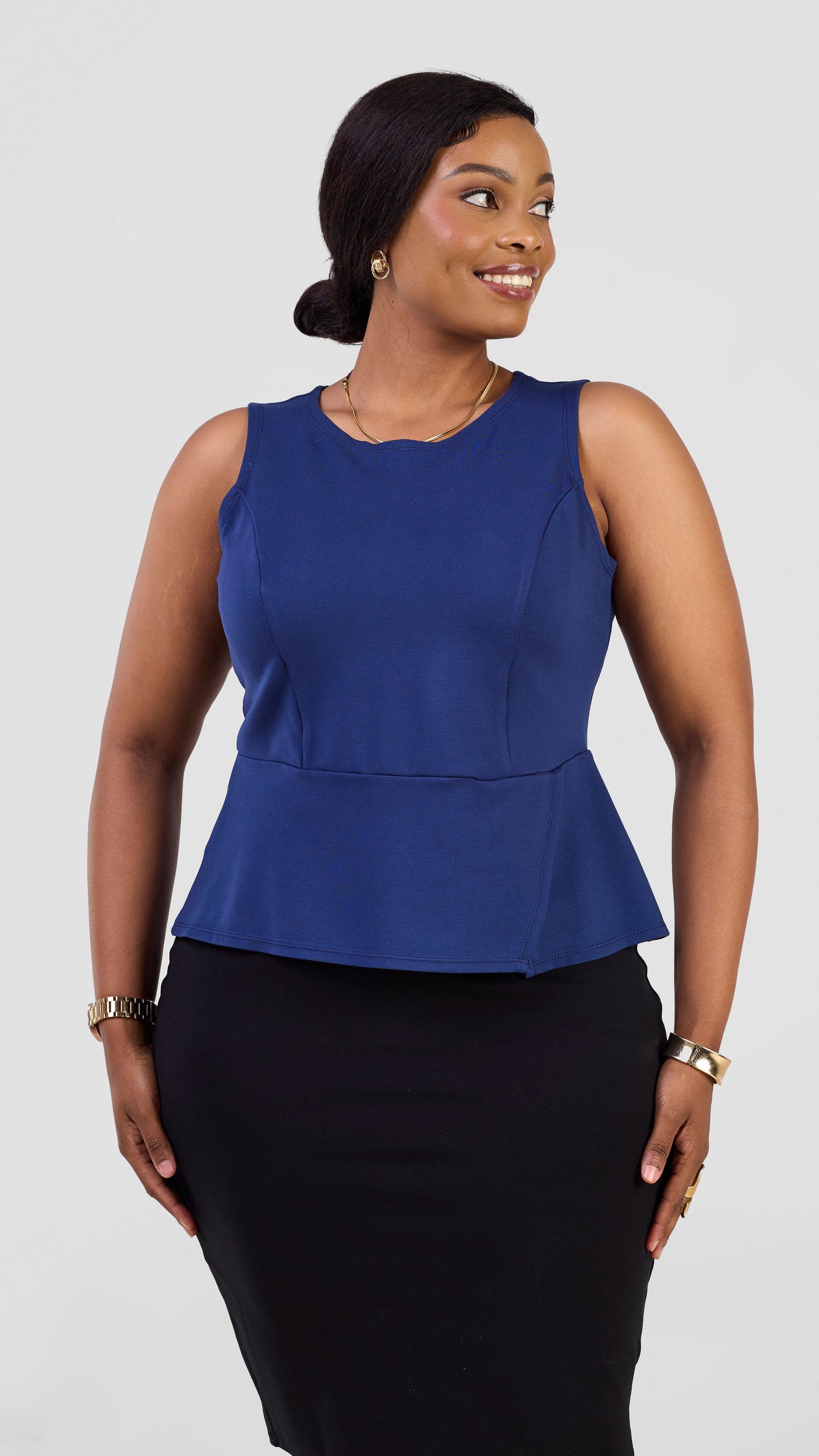 Vivo Lena Sleeveless Top - Navy
