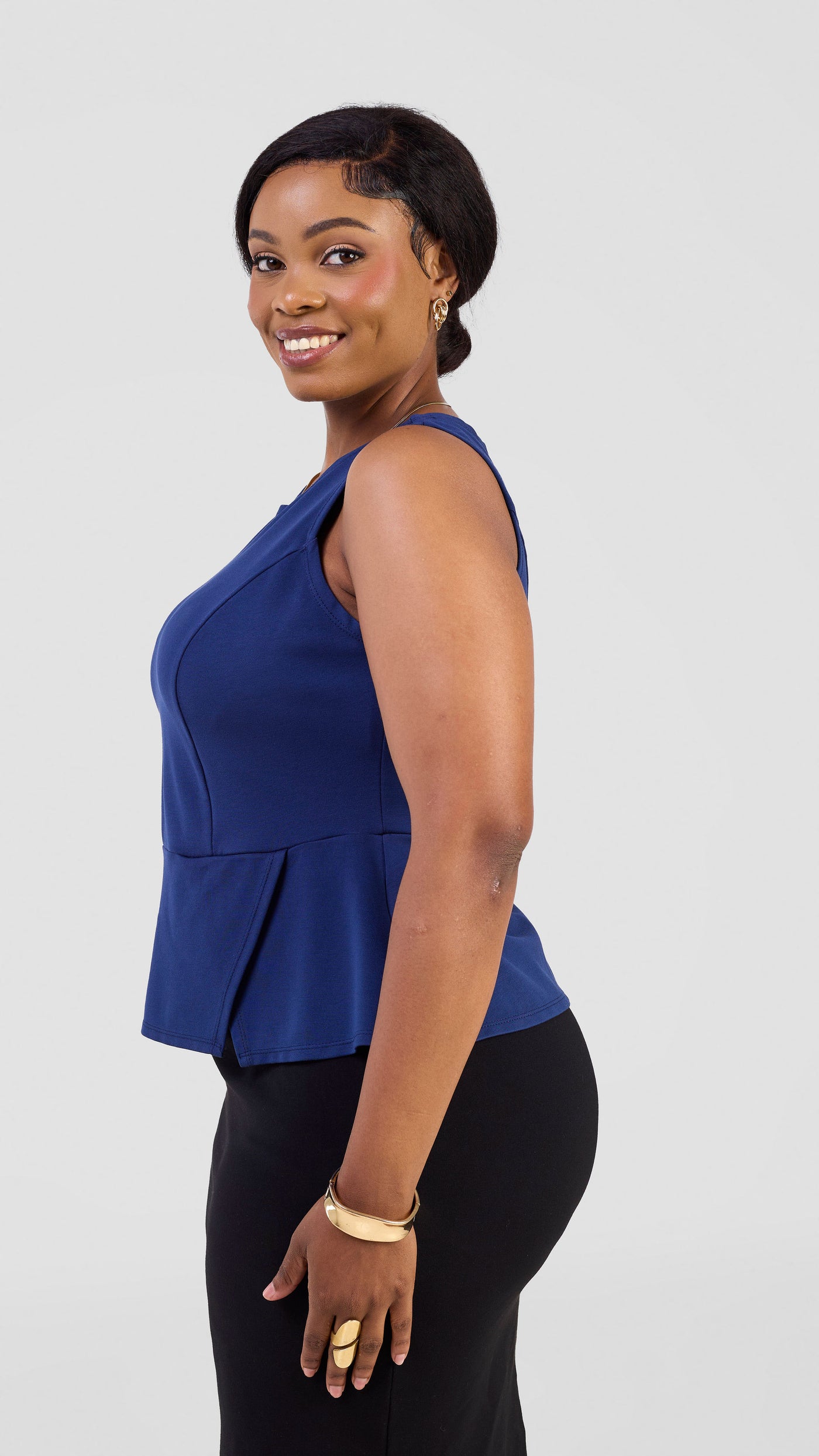 Vivo Lena Sleeveless Top - Navy