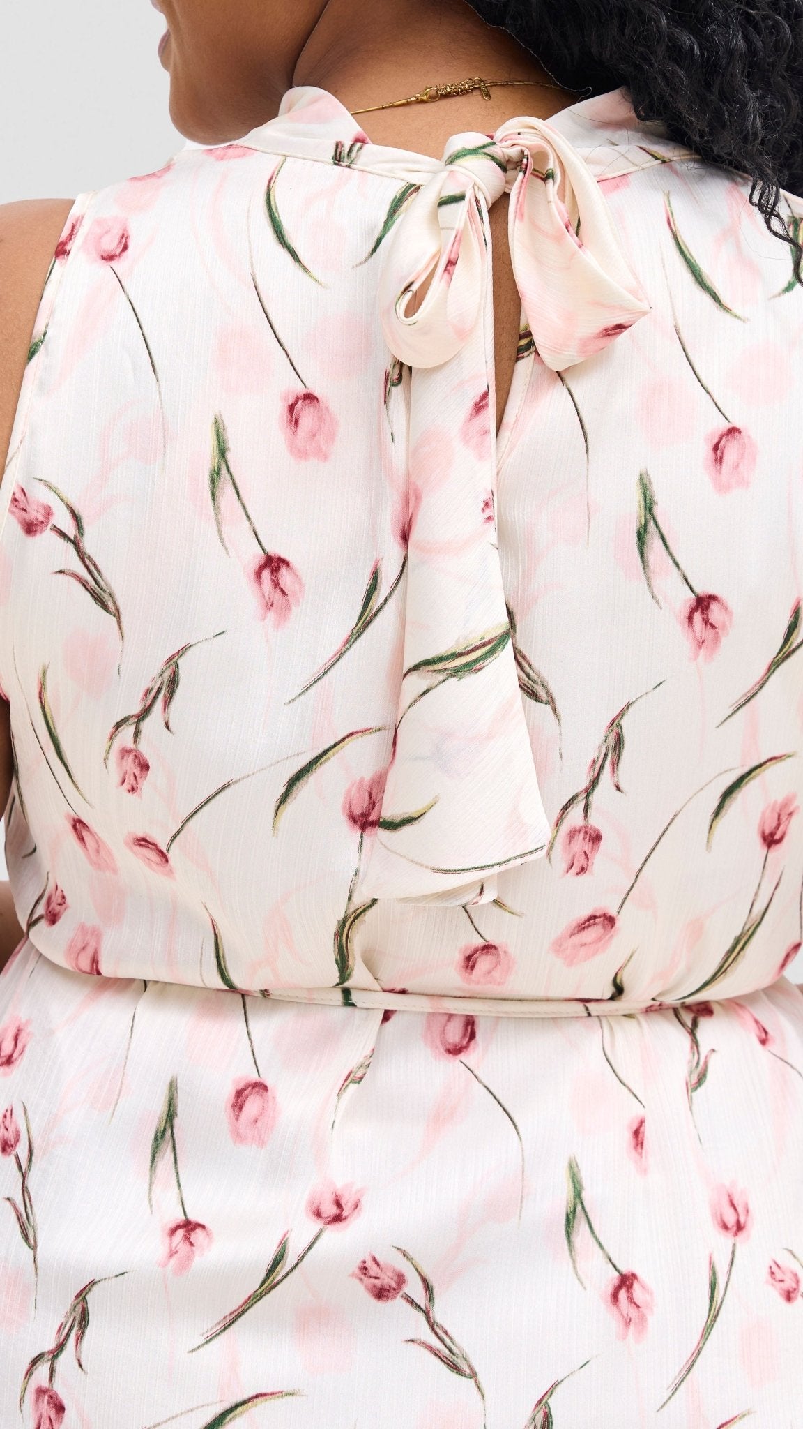 Vivo Samira Midi Dress - Off White / Pink Print - Shopzetu