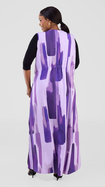 Vivo Isabi Sleeveless Kimono - Lilac / Purple Pasi Print