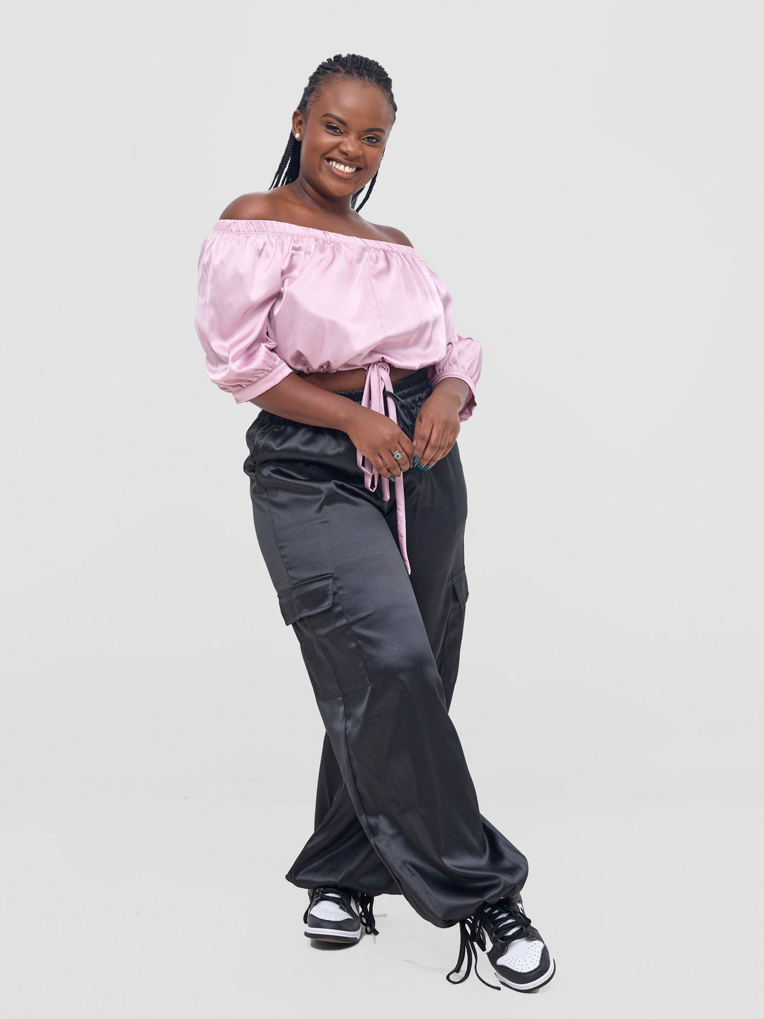 Zoya Nia Off Shoulder Puff Sleeve Top - Peach