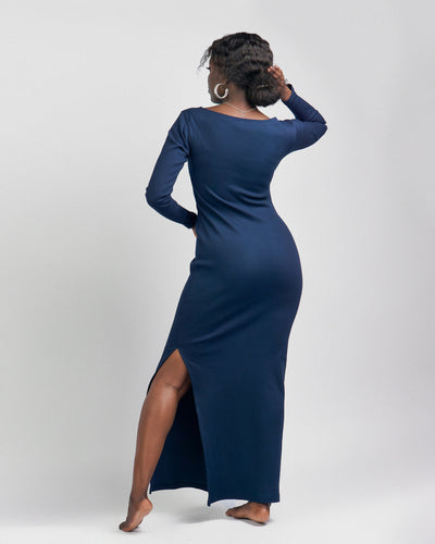 Zia Africa "Made of Love" Maxi Bodycon - Navy Blue