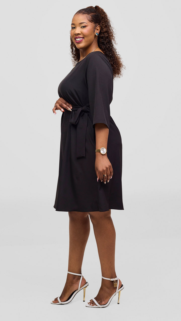 Vivo Laika 3/4 Sleeve Tent Dress - Black