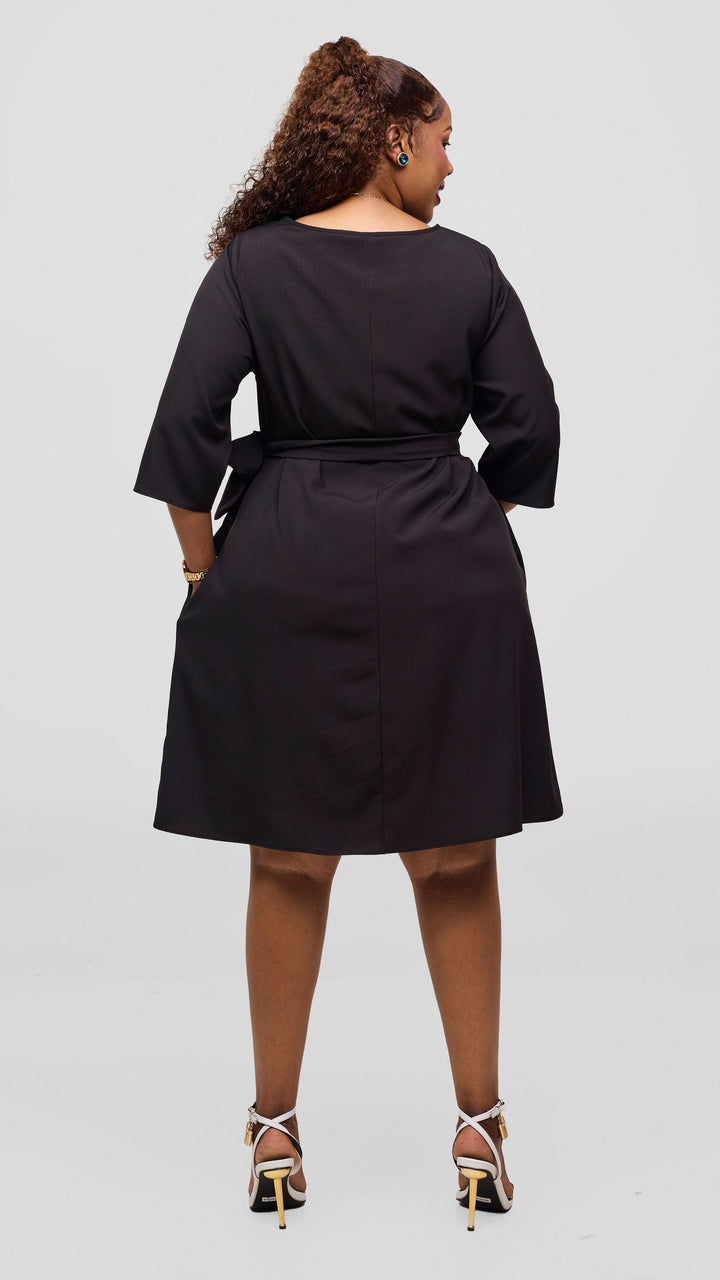 Vivo Laika 3/4 Sleeve Tent Dress - Black
