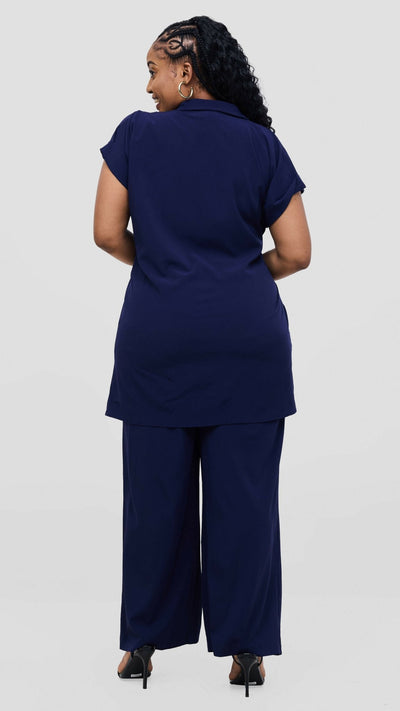 Elan CocoAfrike Panelope Two Piece Set - Navy Blue - Shopzetu