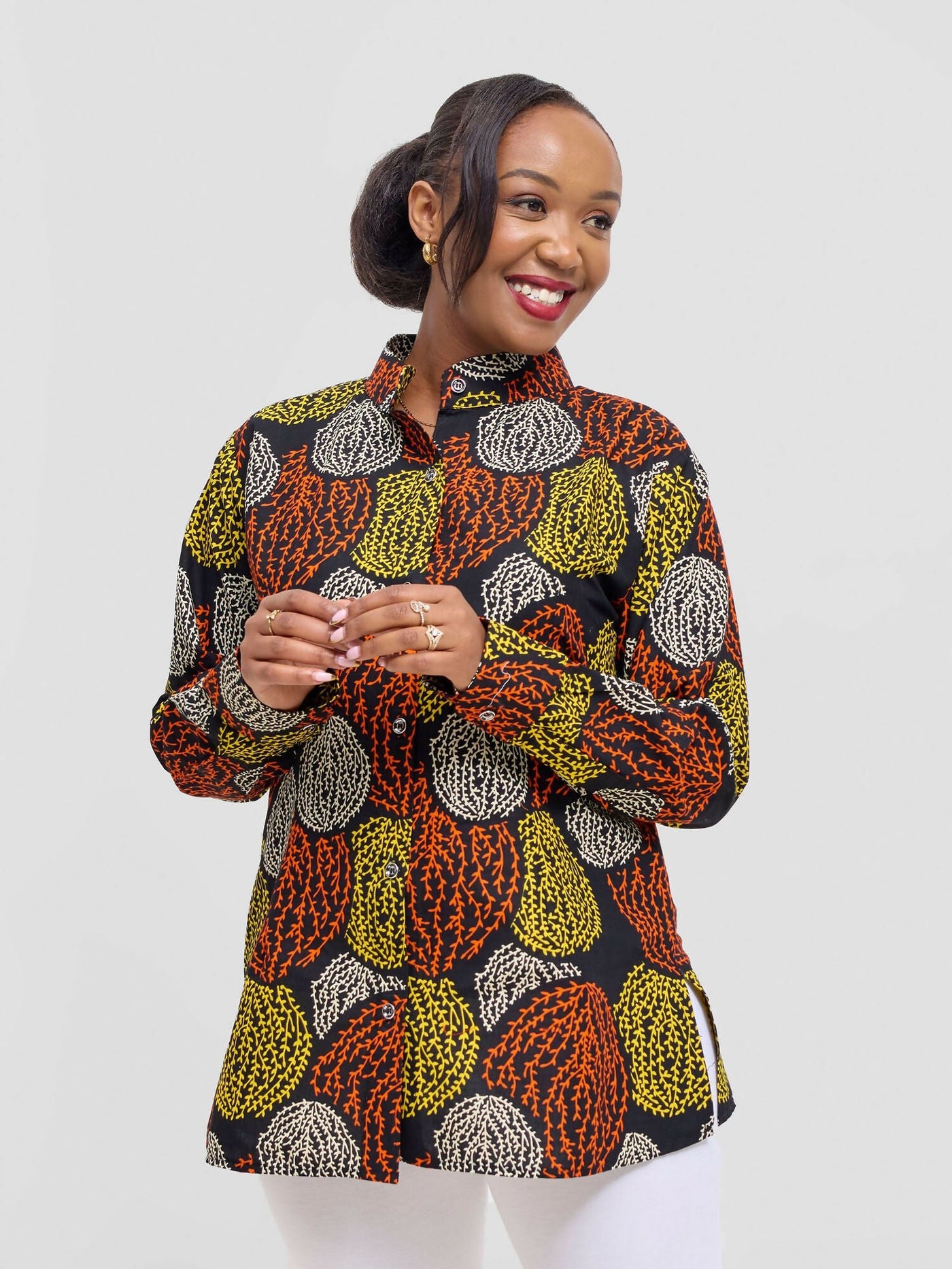 Izulu Serena 2 Top - Black Print - Shopzetu