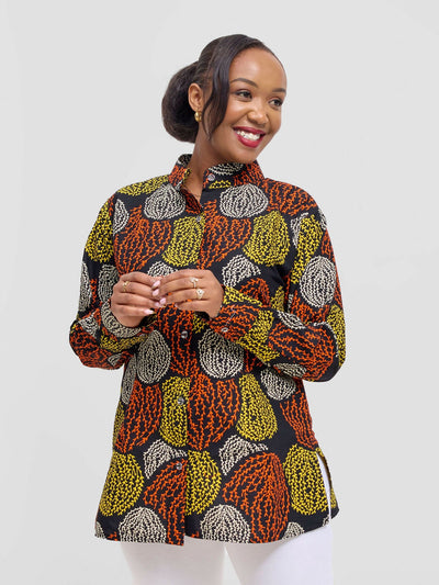 Izulu Serena 2 Top - Black Print - Shopzetu