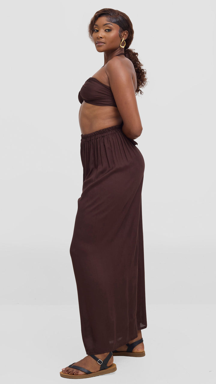 Tamlaki Africa Pant Set - Dark Brown