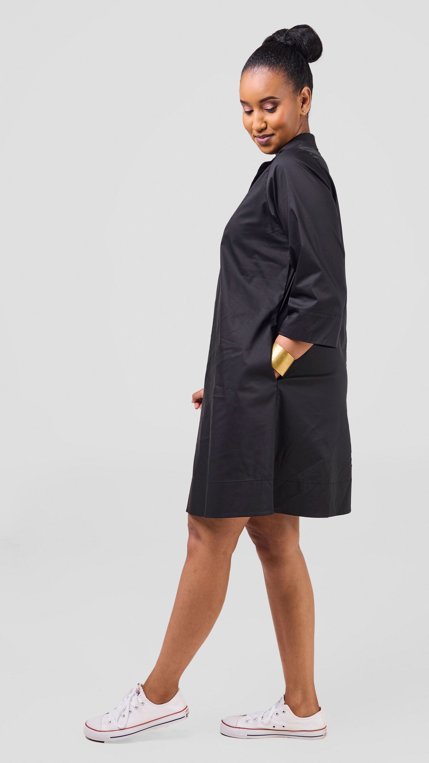 Safari Mansi Wide Hem Tent Dress - Black