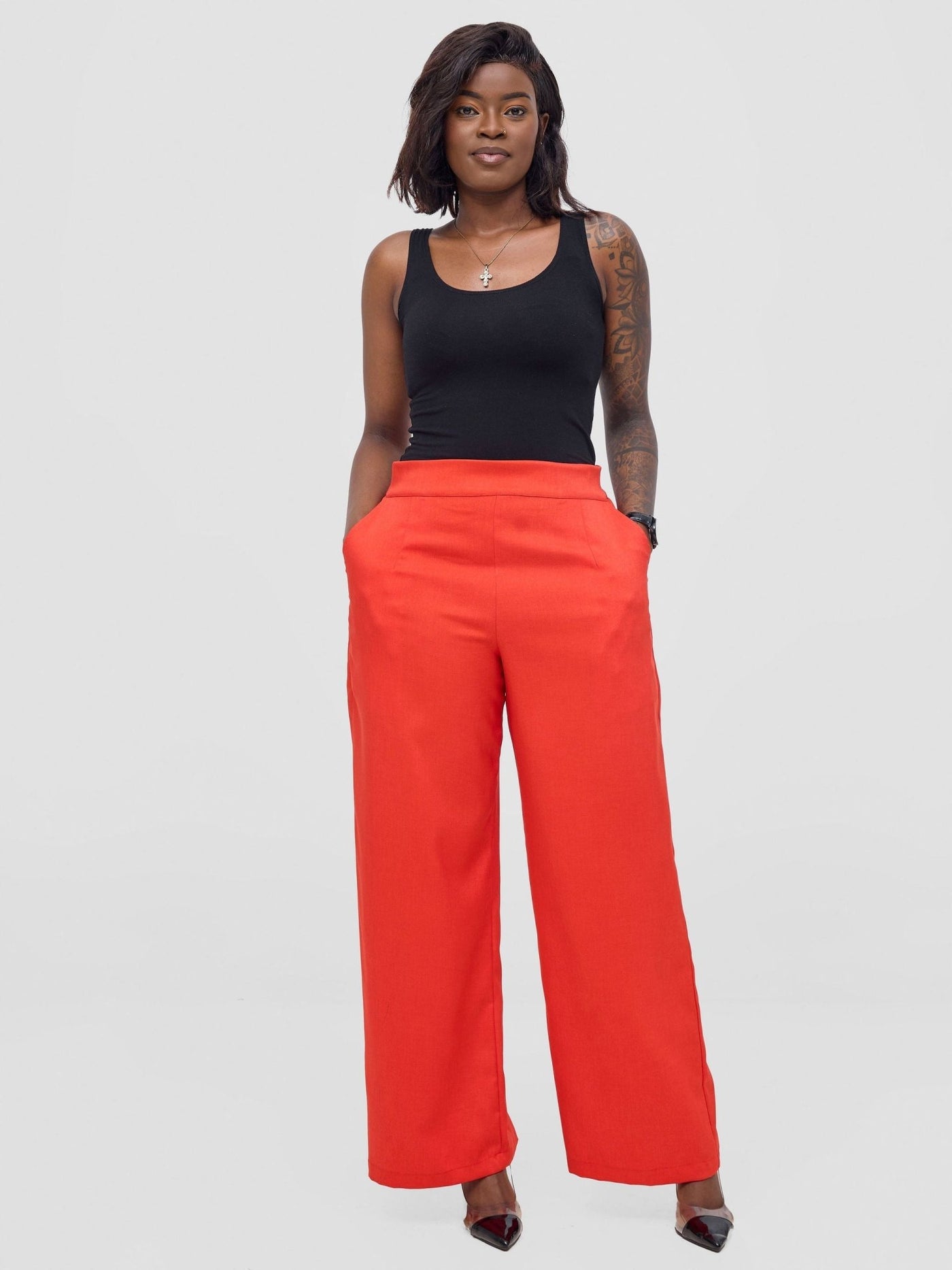 Vivo Niari straight leg Pants - Orange - Shopzetu