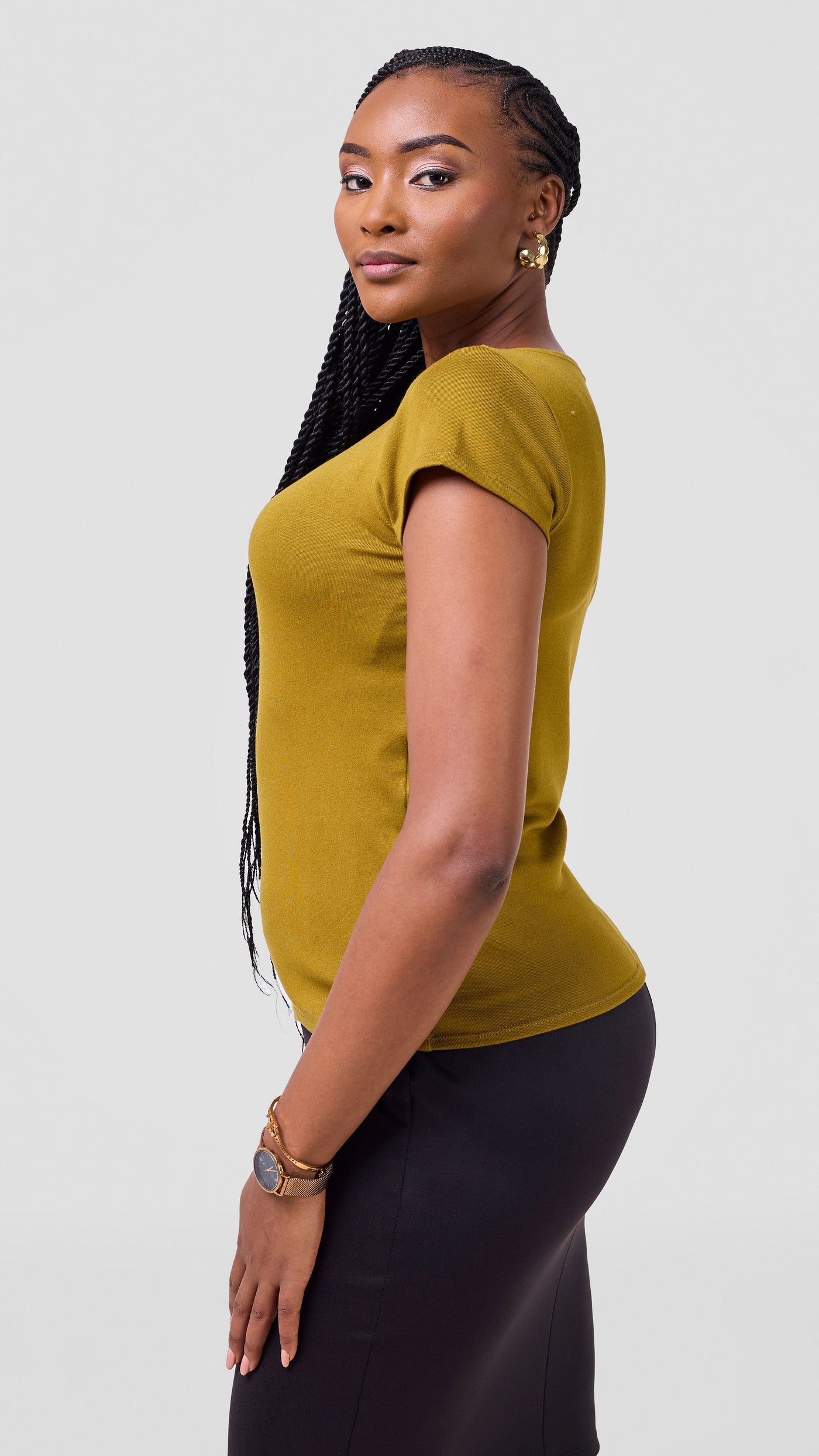 Vivo Everyday Cap Sleeve Top - Dark Olive