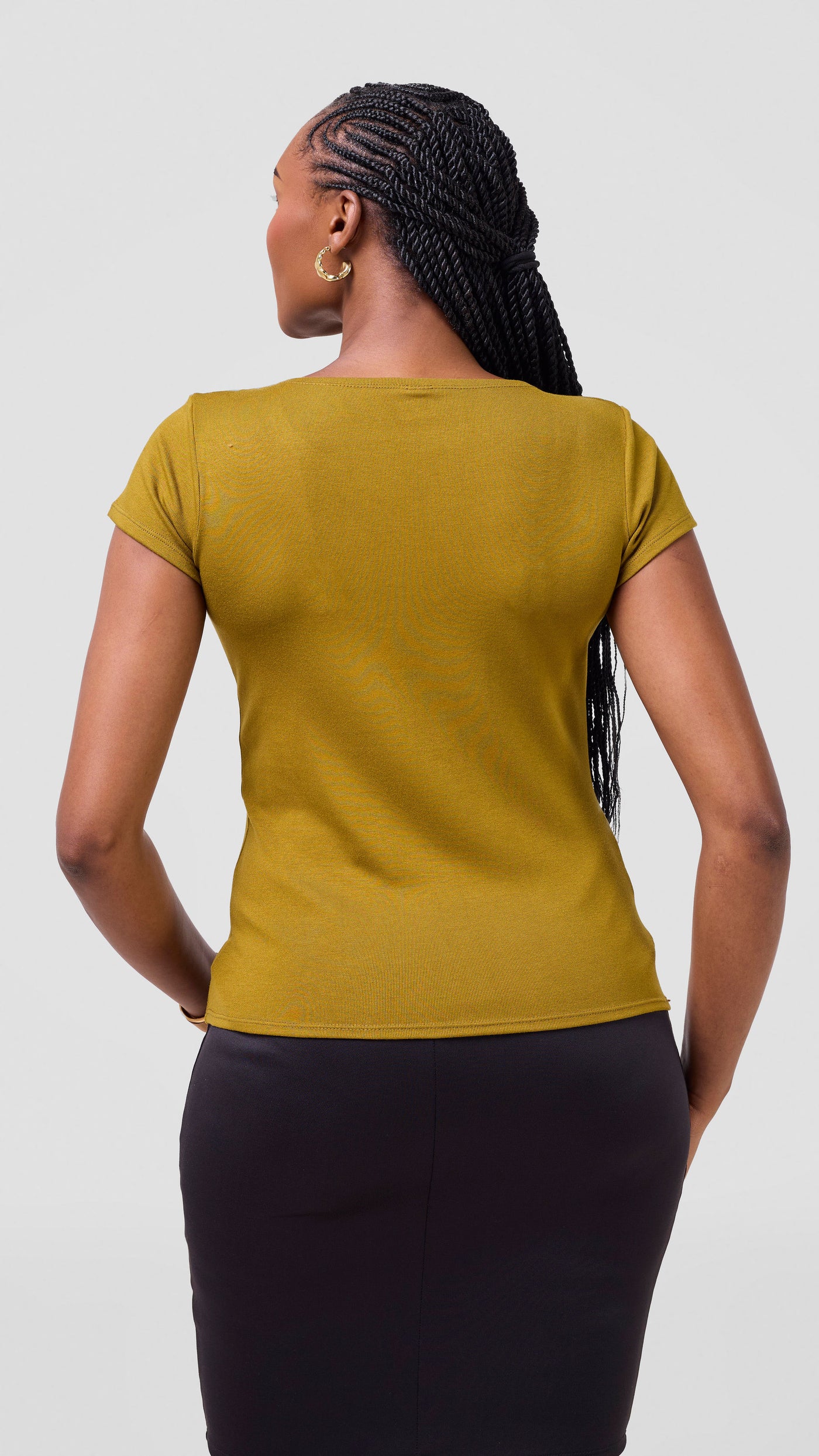 Vivo Everyday Cap Sleeve Top - Dark Olive