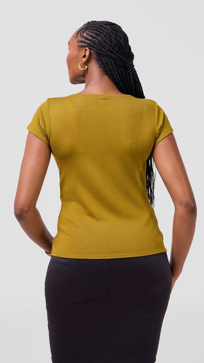 Vivo Everyday Cap Sleeve Top - Dark Olive