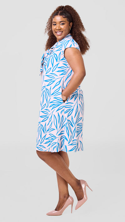 Vivo Niari Tent Dress - Peach / Teal Saki Print