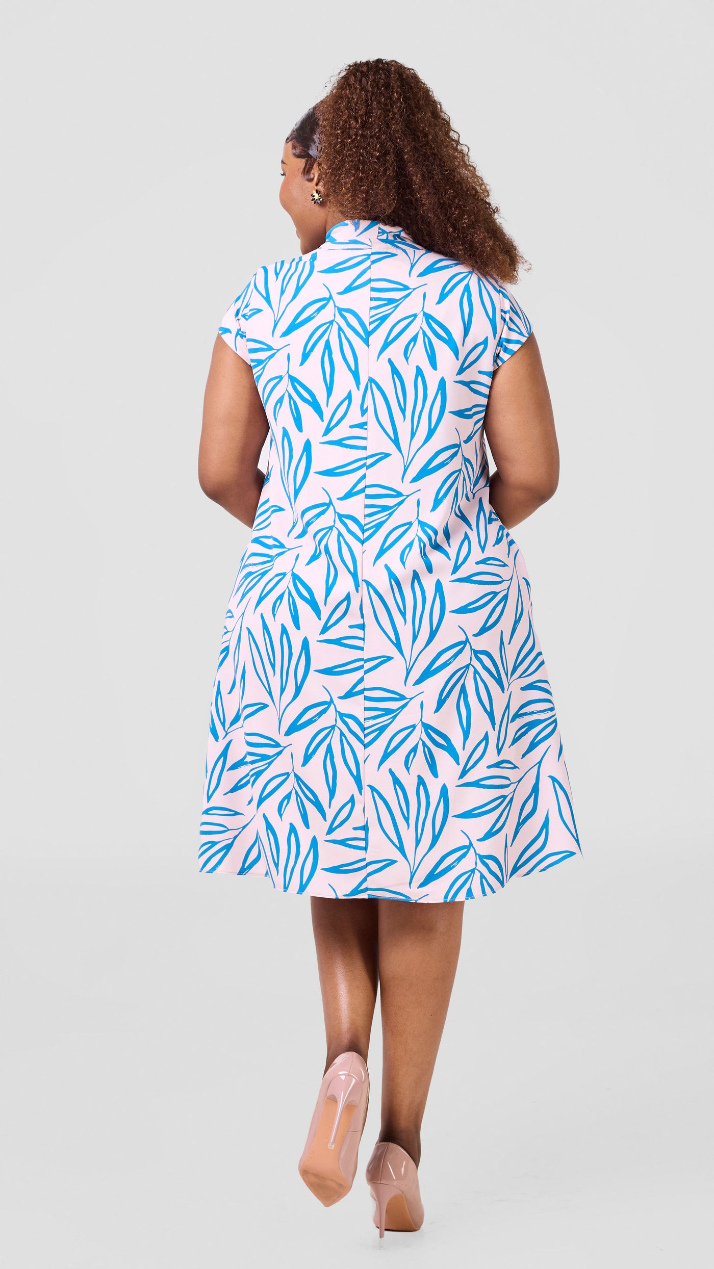 Vivo Niari Tent Dress - Peach / Teal Saki Print