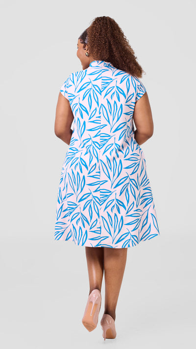 Vivo Niari Tent Dress - Peach / Teal Saki Print
