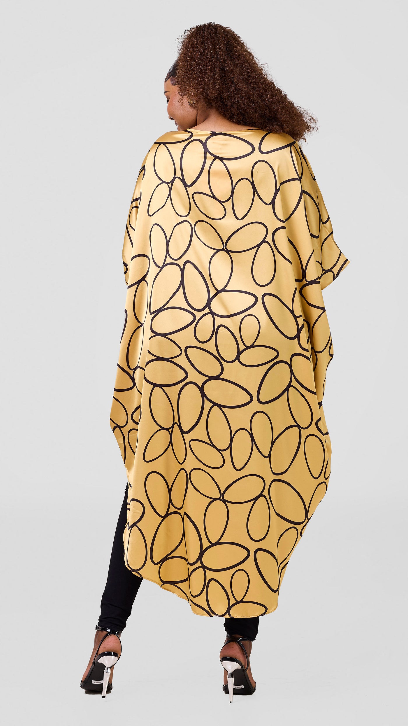 Vivo Hanabi High Low Top - Gold / Black Koto Print