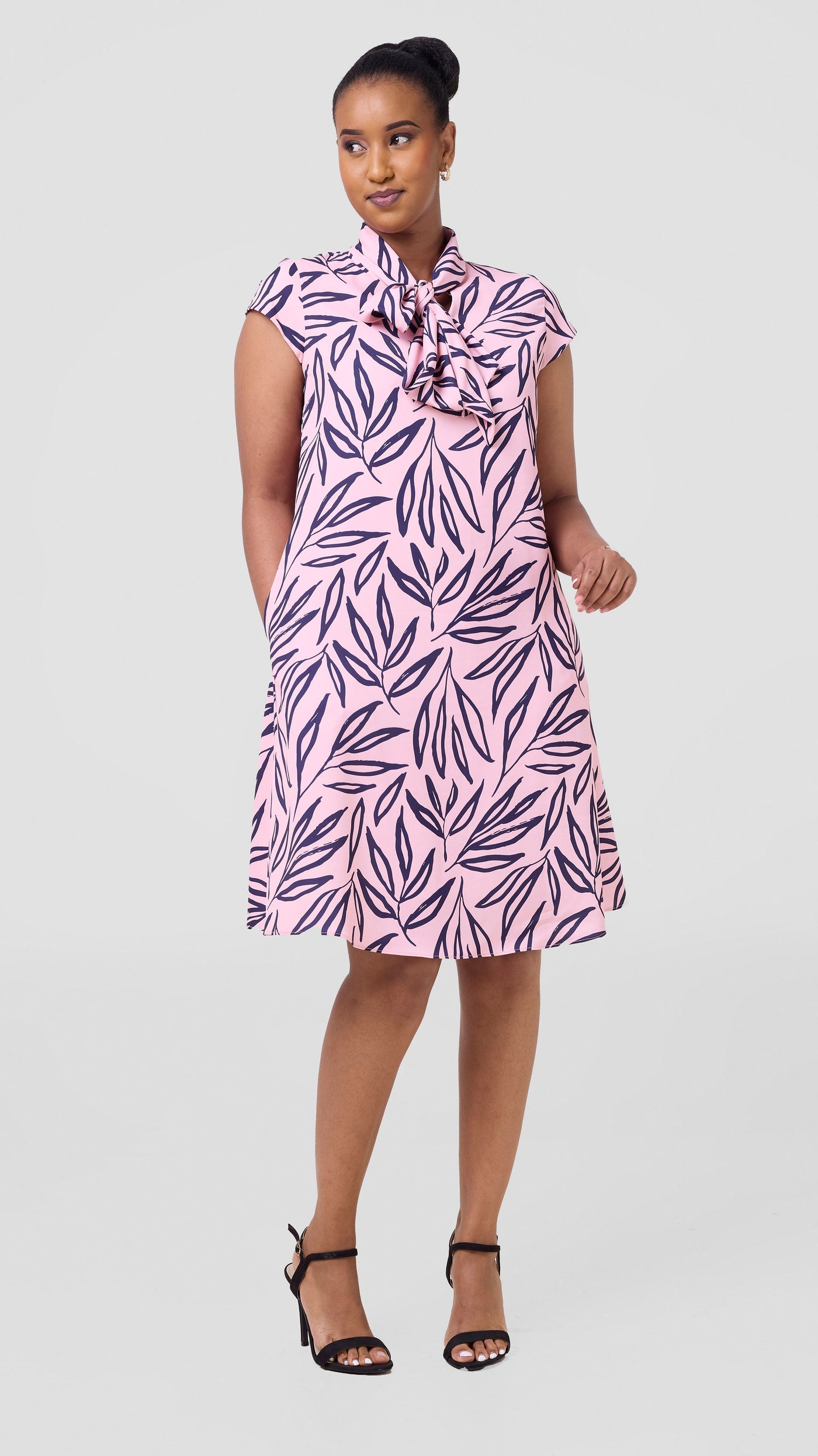 Vivo Niari Tent Dress - Pink / Navy Saki Print