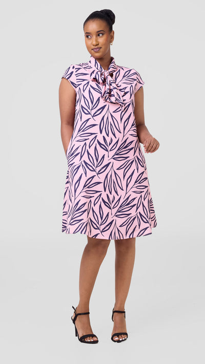 Vivo Niari Tent Dress - Pink / Navy Saki Print