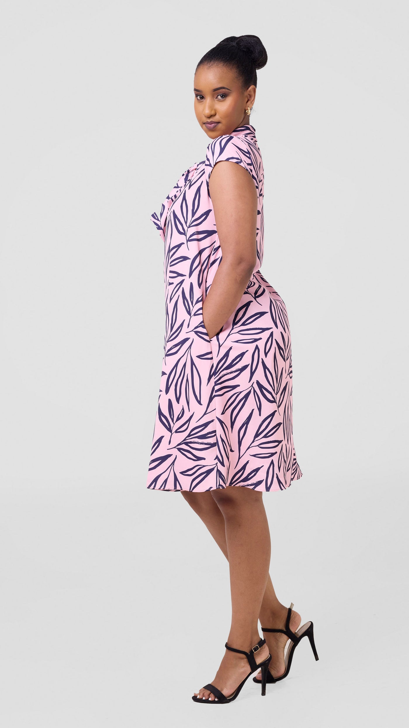 Vivo Niari Tent Dress - Pink / Navy Saki Print