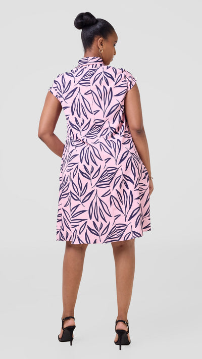 Vivo Niari Tent Dress - Pink / Navy Saki Print