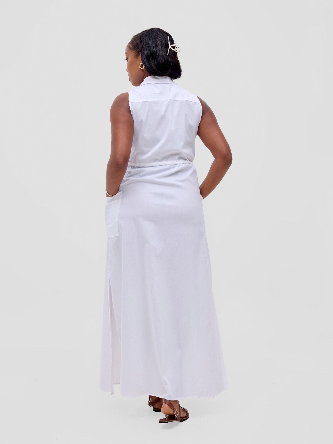 Safari Kamari Maxi Dress - White - Shopzetu