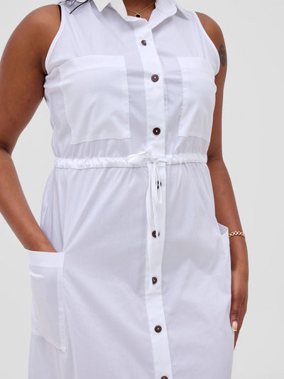 Safari Kamari Maxi Dress - White - Shopzetu