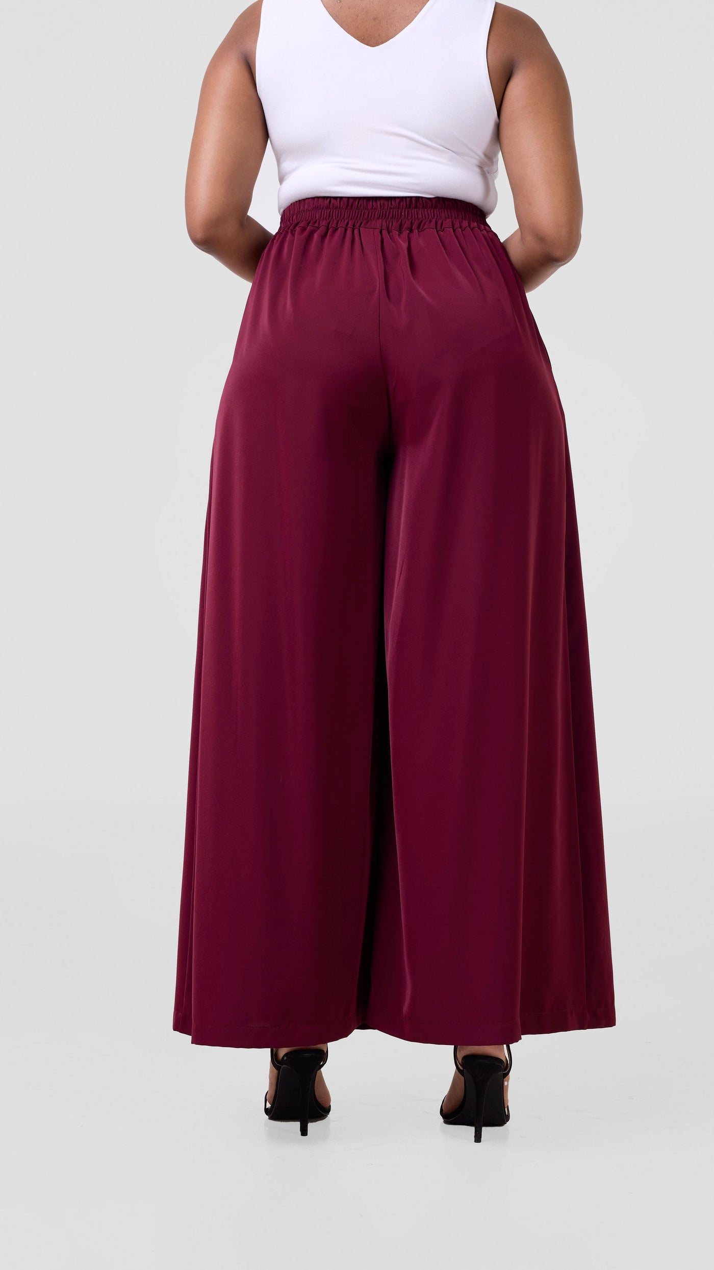 Vivo Hari Wide Leg Pants - Maroon