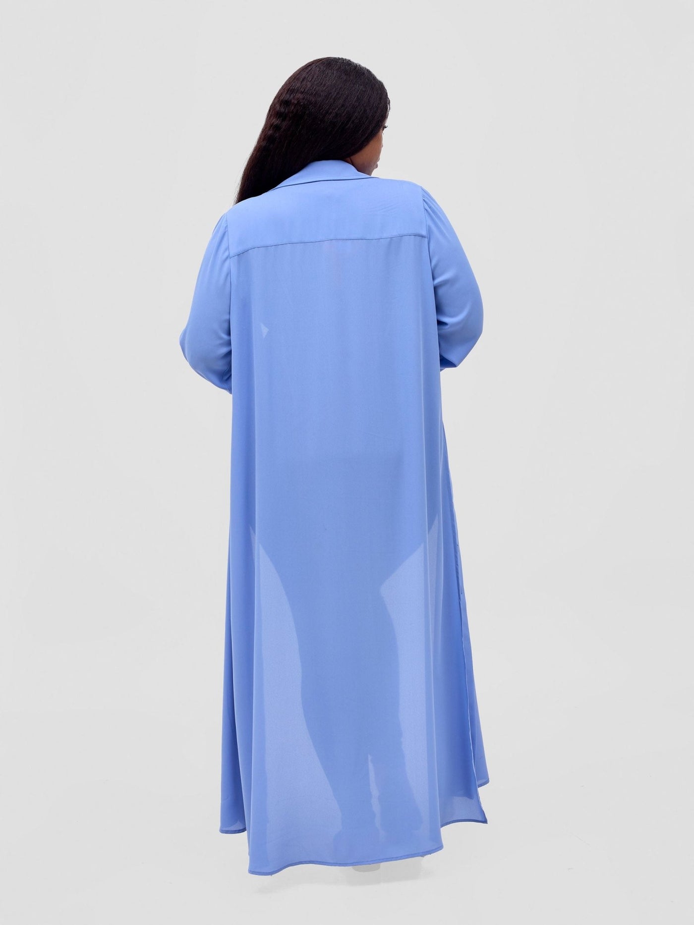 Vivo Wena High Slit Maxi Shirt - Blue - Shopzetu