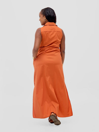 Safari Kamari Maxi Dress - Rust - Shopzetu