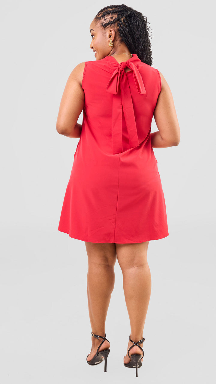Phyls Collections Talia Tent Dress - Red