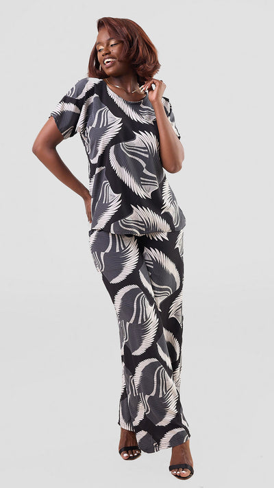 Timyt Urban Wear-The Urban Serene Pant & Top-Black Print