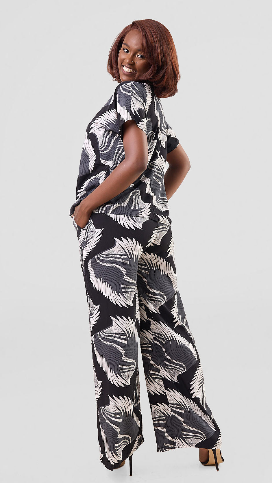 Timyt Urban Wear-The Urban Serene Pant & Top-Black Print