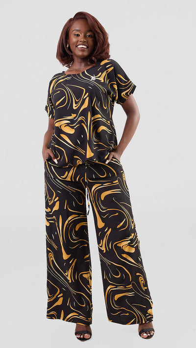 Timyt Urban Wear-The Urban Official Pant & Top-Mustard Print