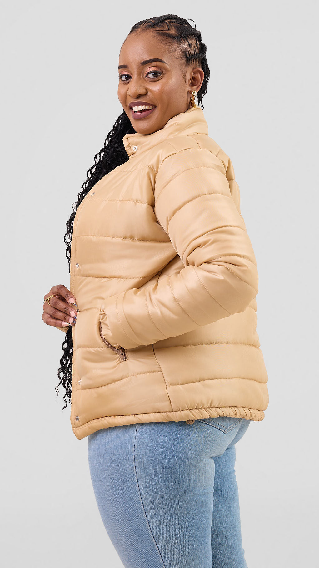 Timyt Urban Wear Cozy Puff Jacket - Biege