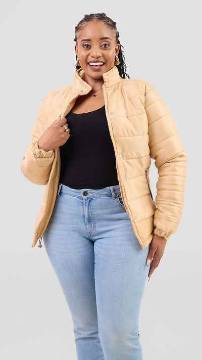 Timyt Urban Wear Cozy Puff Jacket - Biege