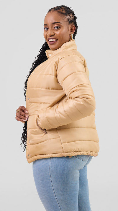 Timyt Urban Wear Cozy Puff Jacket - Biege