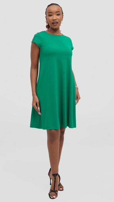 Vivo Basic Kena Tent Knee Length Dress - Green - Shopzetu