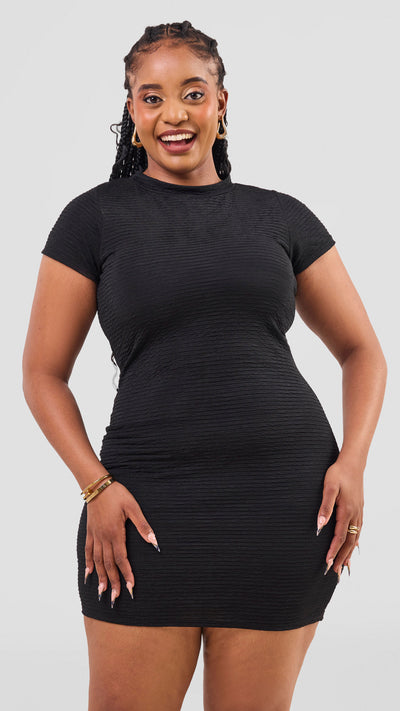 Vivo Alma Short Sleeve Mini Bodycon - Black